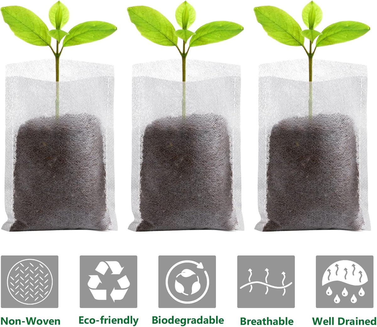 Grow Bags - Gardening - Grow Pots - Vegetable Garden - Seedlings - Plant Bags - Non-woven Grow Bags - Growing Set - Breathable Fleece - Vegetable Garden Box - Growing Box - Sowing - Cuttings - Plant Bags - Vegetable Garden - Vegetable Gardening - Sustaina