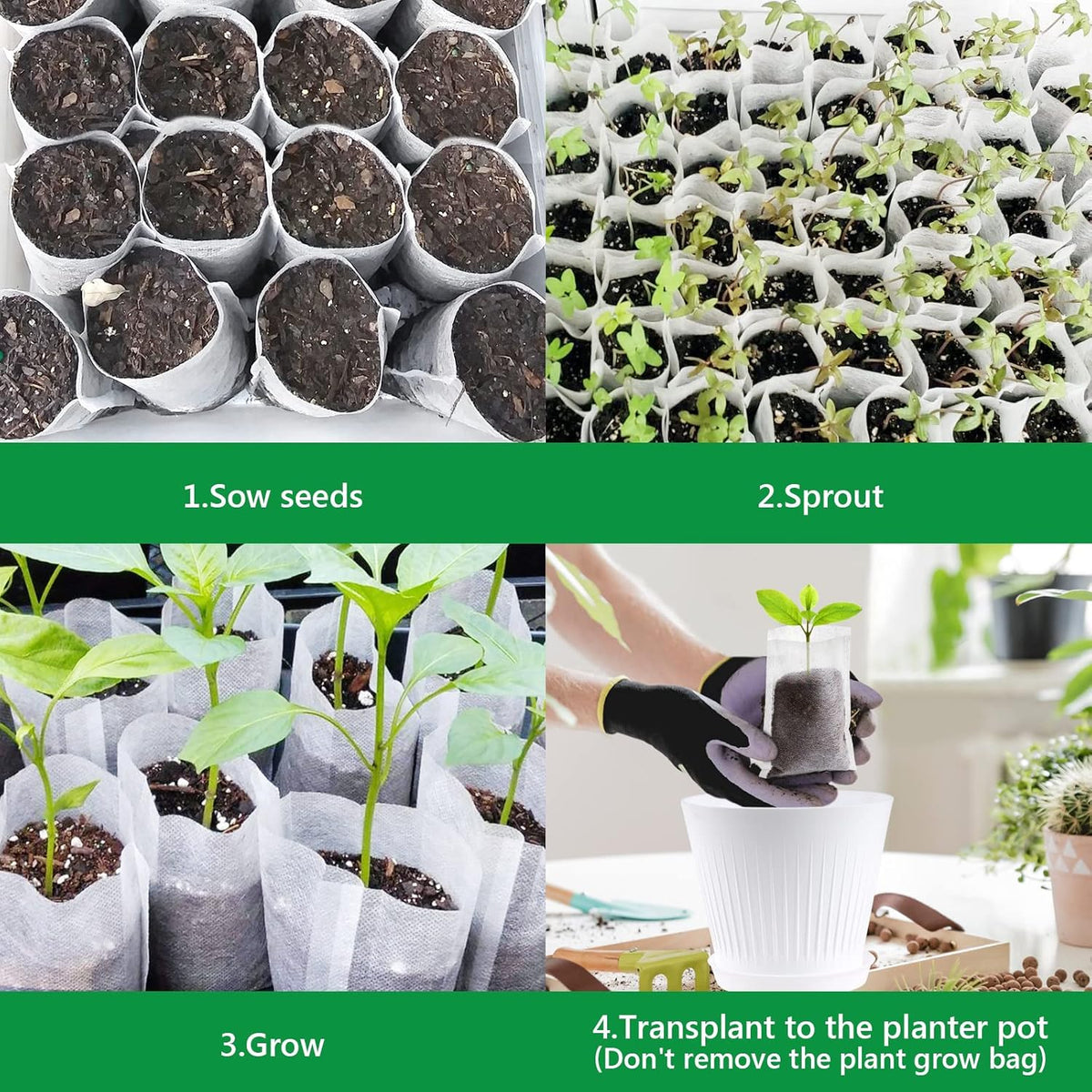 Grow Bags - Gardening - Grow Pots - Vegetable Garden - Seedlings - Plant Bags - Non-woven Grow Bags - Growing Set - Breathable Fleece - Vegetable Garden Box - Growing Box - Sowing - Cuttings - Plant Bags - Vegetable Garden - Vegetable Gardening - Sustaina