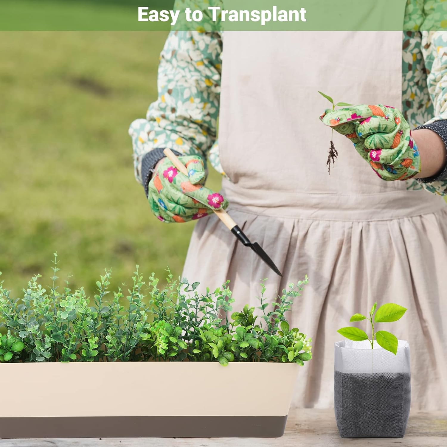 Grow Bags - Gardening - Grow Pots - Vegetable Garden - Seedlings - Plant Bags - Non-woven Grow Bags - Growing Set - Breathable Fleece - Vegetable Garden - Vegetable Gardening - Sowing - Cuttings - Garden Plants - Growing Tray - Flower Pot Bag - Sustainabl