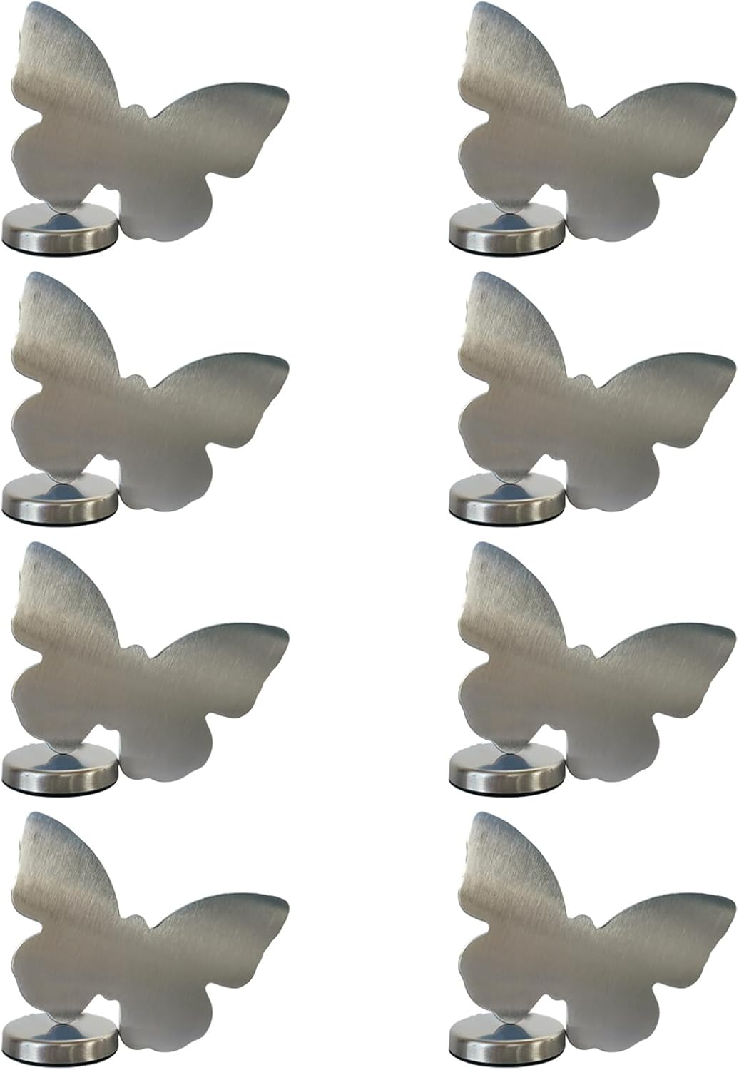 Tablecloth clips - Tablecloth weights - Magnetic clips - Tablecloth holder - Garden accessories - Picnic accessories - Windstopper tablecloth - Table accessories - Outdoor dining - Magnetic weight - Butterfly design - Silver - 8 pieces
