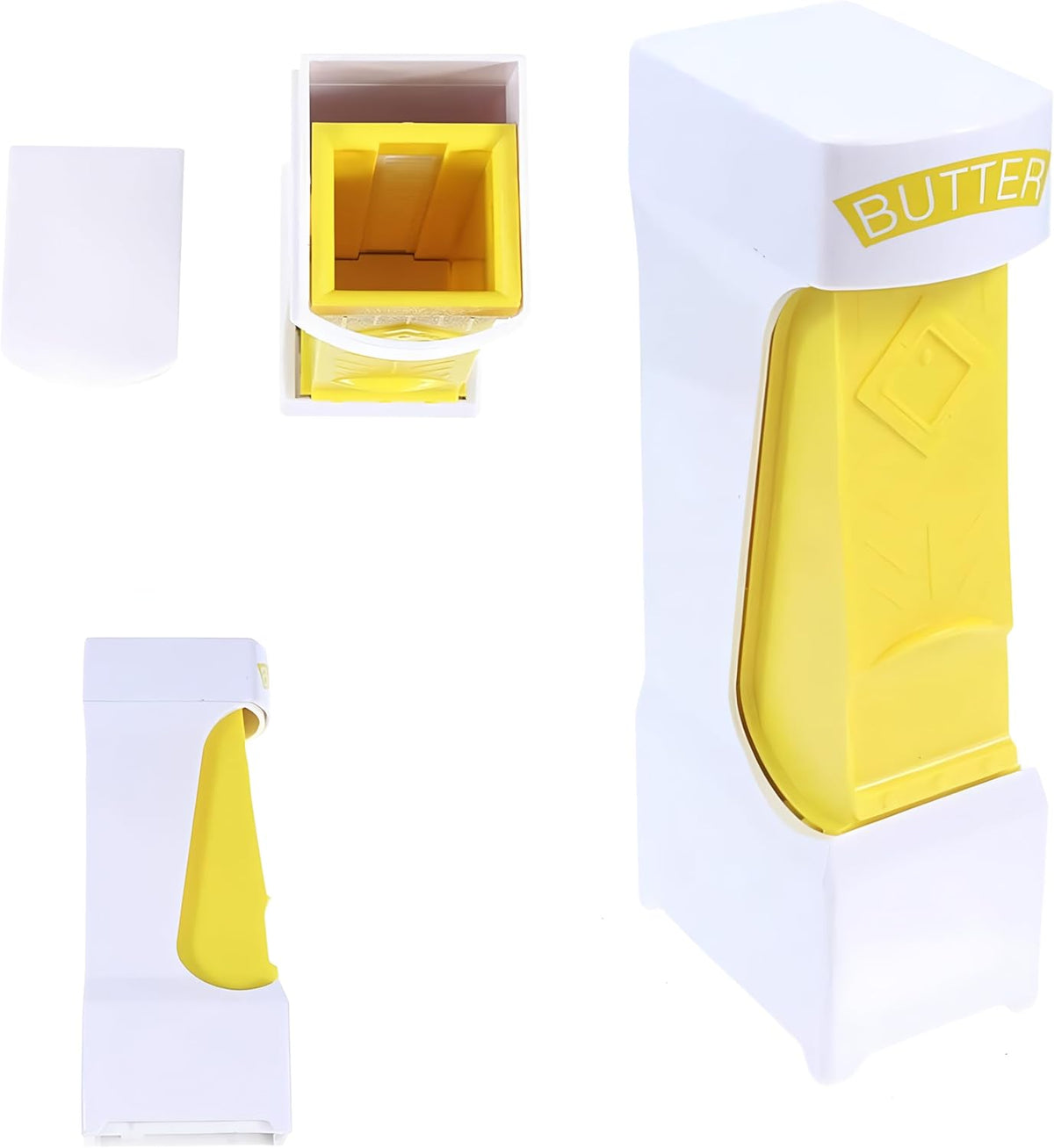 Butter Cutter - Butter Dish - Butter Dispenser - Butter Storage Box - Butter Box - Kitchen Utensils - Butter Cutting - Butter Storage Container - Food Storage Container - Butter Slicer - Butter Mill - Kitchen Accessories - Butter Holder - White and Yellow