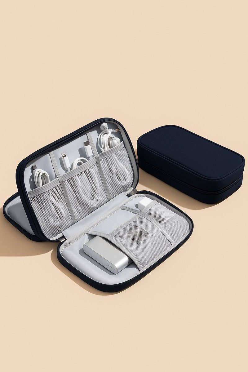 Cable Organizer Bag Grey – Travel &amp; Storage Accessories – Compact &amp; Portable – Water-Repellent – For Cables &amp; Electronics