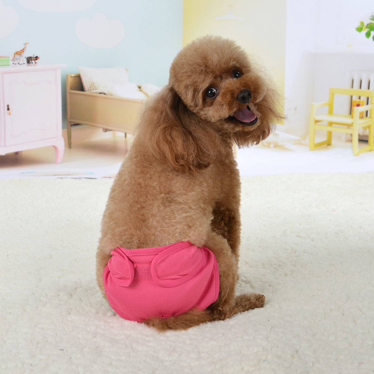 Comfortable Dog Underwear Dog Diapers Pants Male Female to Put On/Off Breathable Physiological Pants Reusable Sanitary Panties for Small to Large Dogs Pet (1pcs, Pink, XL) XL Black
