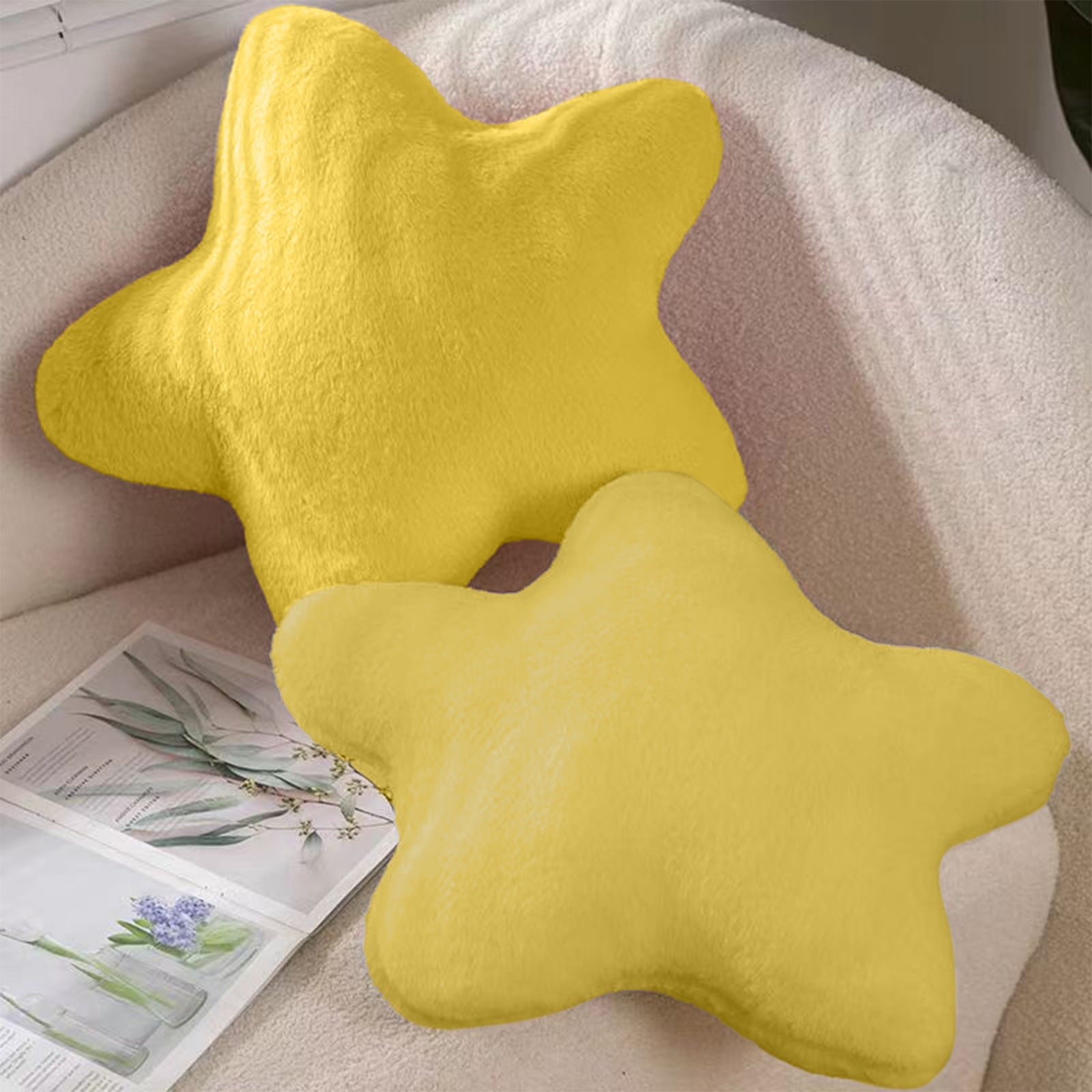 Chmadoxn Toddler Toys, Baby Toys Star Pillow Decorative Throw Pillows For Bed Couch Star Shaped Pillow Floor Cushions Room Decor Pillow With Soft Faux For Sofa Bedroom Toys for Kids, Birthday Gifts 13.7×13.7×1.2 in PK