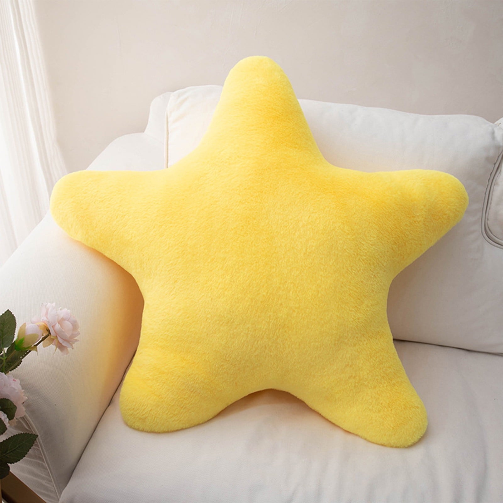Chmadoxn Toddler Toys, Baby Toys Star Pillow Decorative Throw Pillows For Bed Couch Star Shaped Pillow Floor Cushions Room Decor Pillow With Soft Faux For Sofa Bedroom Toys for Kids, Birthday Gifts 13.7×13.7×1.2 in YE