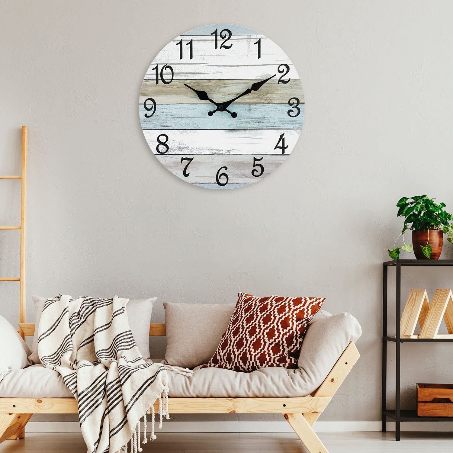 Wooden Wall Clock - Vintage-Style Decorative Clock for Home & Office