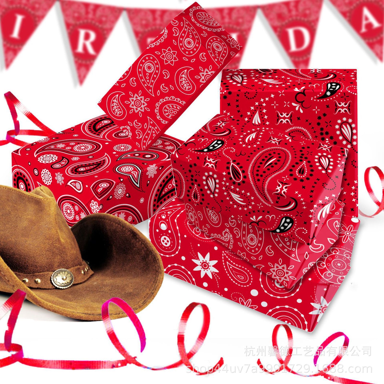 Gift Box Decorative Wrapping Paper - Style WZ003 (12-Sheet Set)