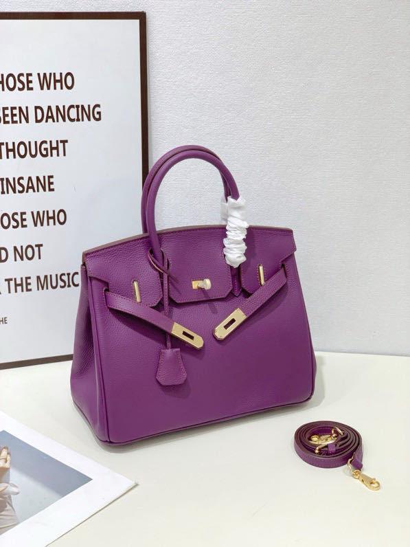 2025- Euro-american Elegant Crocodile Leather  Handbag Bag - Birkin 35,violet ,palladium Hardware