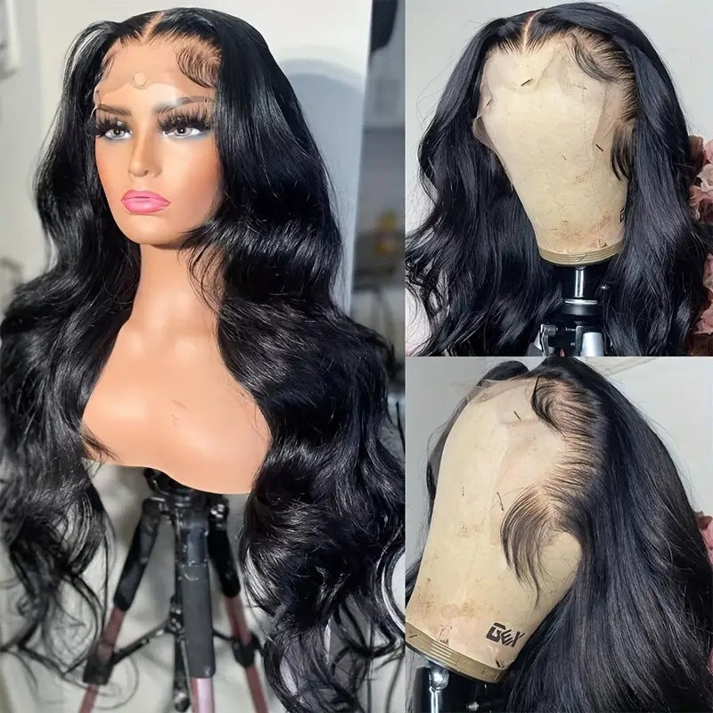 28-Inch Black Wig - Long Straight Synthetic Hair Wig for Daily Wear & Cosplay