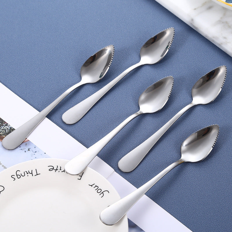 4 pieces stainless steel scraper spoons, children's complementary food spoons, baby fruit puree scraper spoons for dredging