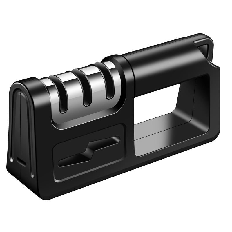 1 pc Kitchen diamond manual knife sharpener, household quick knife sharpener, fruit knife, kitchen knife, bone knife, scissors (black)