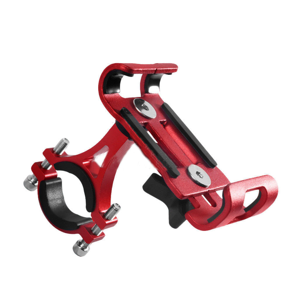 1pc bicycle aluminum alloy fixed frame, mobile phone stand, rotating mobile phone stand for cycling (red)