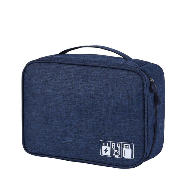 Navy Blue Data Storage Bag - Organizer for Cables, Chargers &amp; Tech Accessories