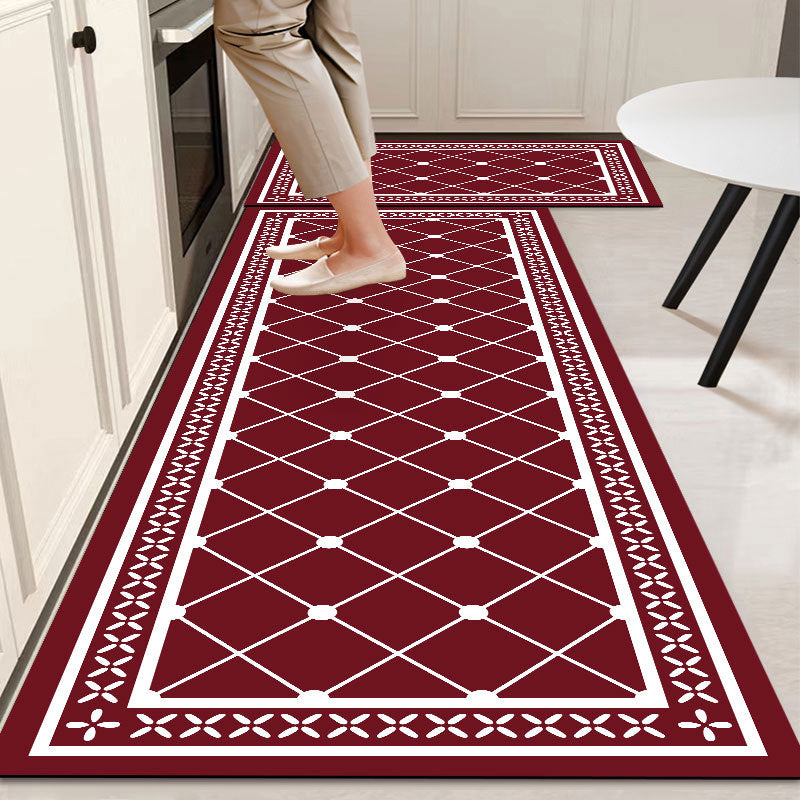Kitchen Rug 2-Piece Set - Non-Slip, Water-Absorbent &amp; Oil-Resistant Floor Mats