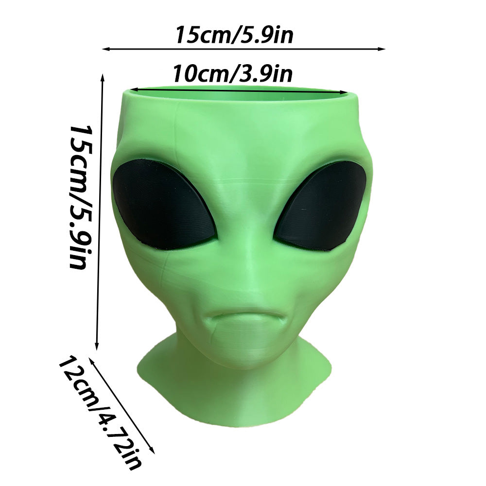Alien Planter - Alien Bust Plant Pot - Scifi Indoor Planters - Space Indoor Home Decor - Cool Planters - Office Plant