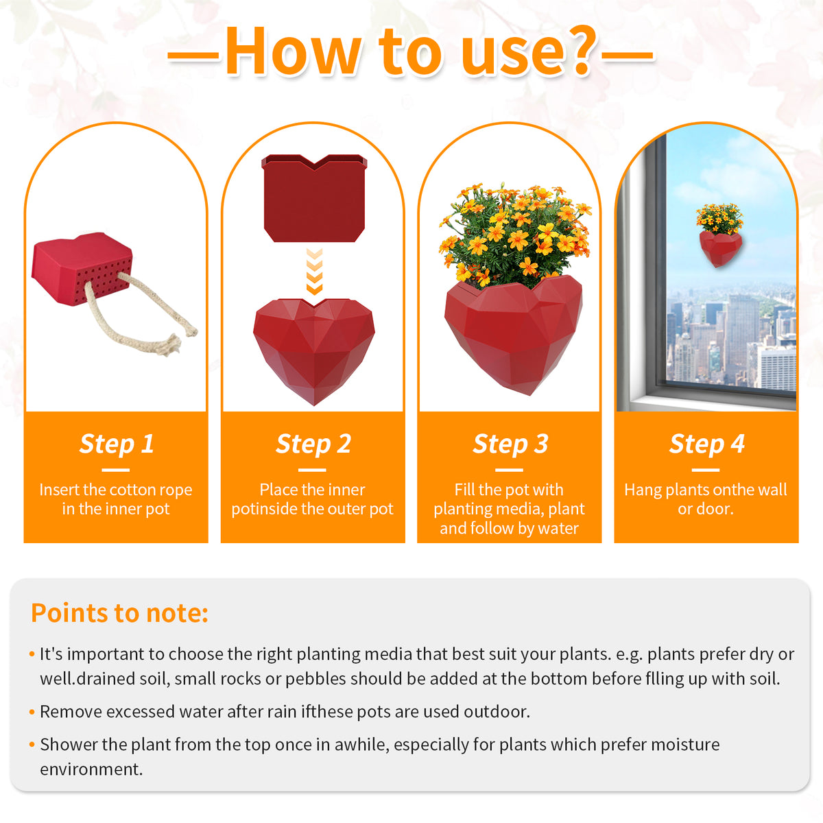 Wall Mounted Planter - NO DRILLING,Houseplant Wall Display Ideas,3D Printed Wall Planter with Drainage Tray