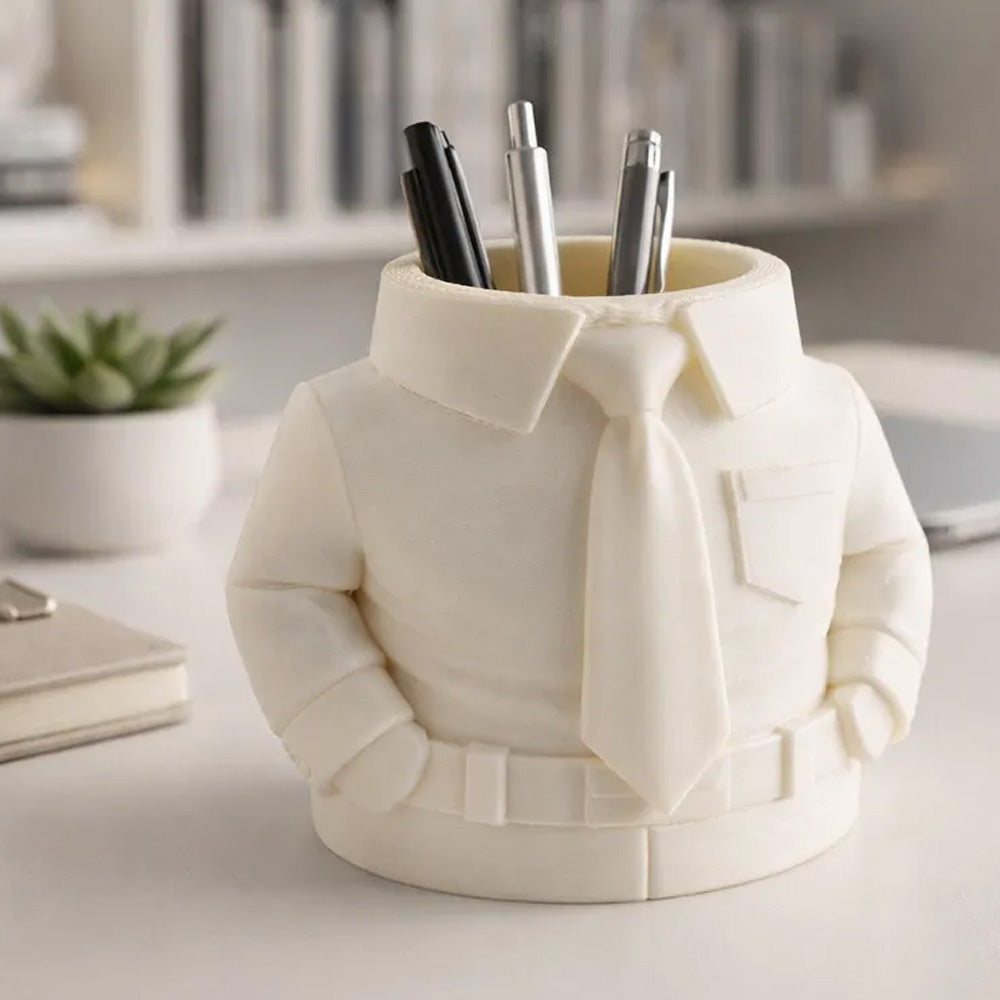 Hirt &amp; Tie Pen Holder – Stylish 3D Printed Desk Organizer