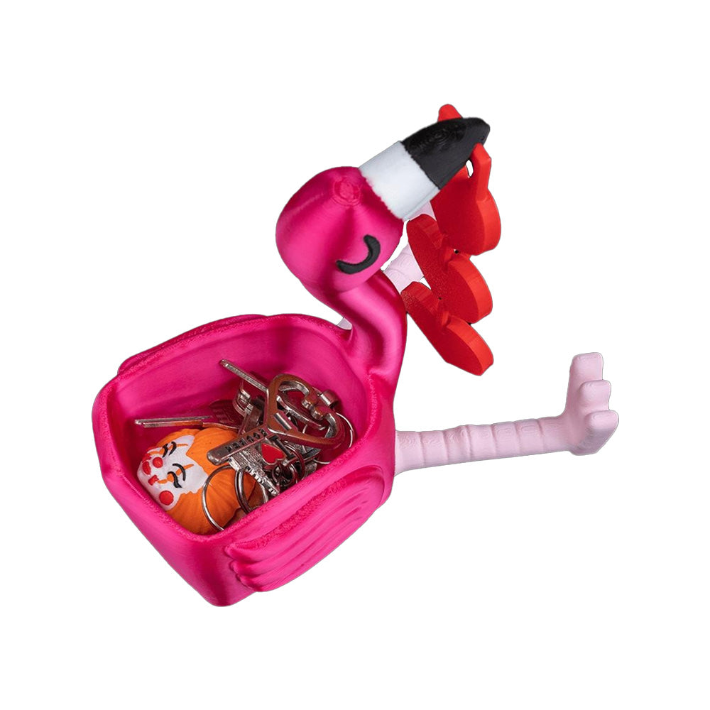 Romantic Flamingo Couple Figurine | Cute Love Decor Sculpture | Valentines Gift | Small Item Storage Container