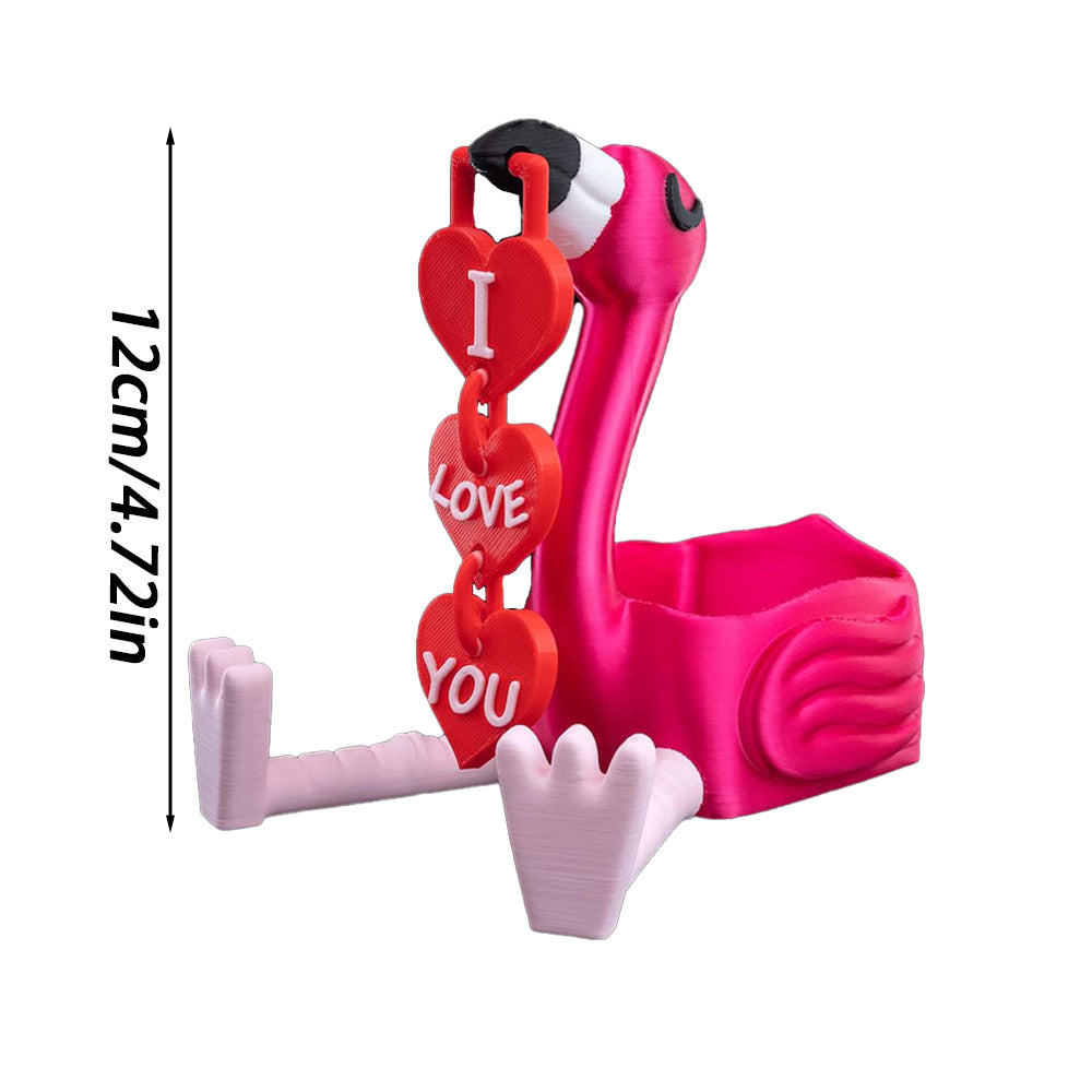 Romantic Flamingo Couple Figurine | Cute Love Decor Sculpture | Valentines Gift | Small Item Storage Container