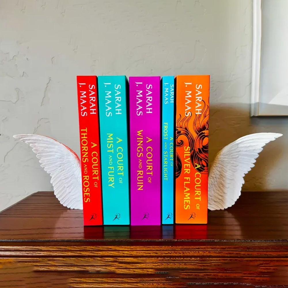 Angel Wings Bookends – 3D Printed Book Holder, Fantasy &amp; Gothic Bookshelf Decor, Fae-Inspired Gift for Book Lovers