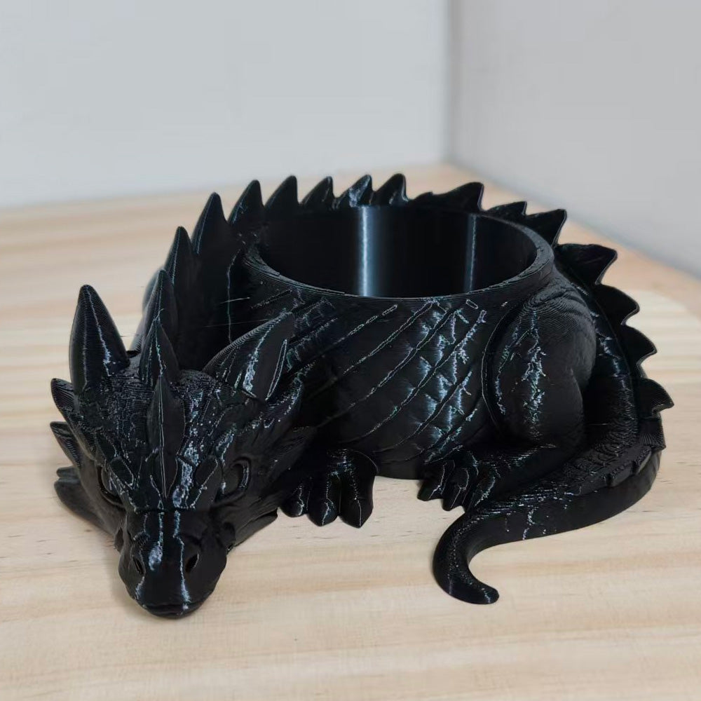 Sleeping Dragon Bowl, Fantasy Home Decor 3D Printed,Sleeping Dragon Flowerpot,Dragon Lover Gifts