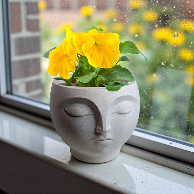 A 3D-printed, serene flowerpot, an eye-catching decorative piece for modern interior spaces. Suitable for planting small plants or succulents.