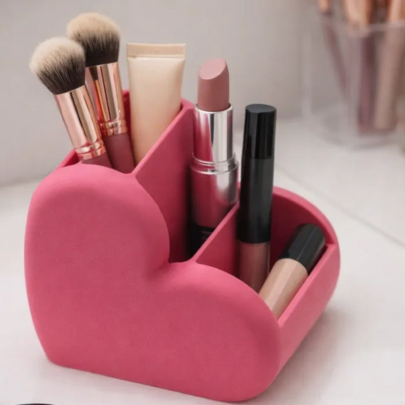 These adorable 3D-printed heart-shaped cosmetic and desktop organizers are perfect for keeping your space tidy while adding a decorative touch.