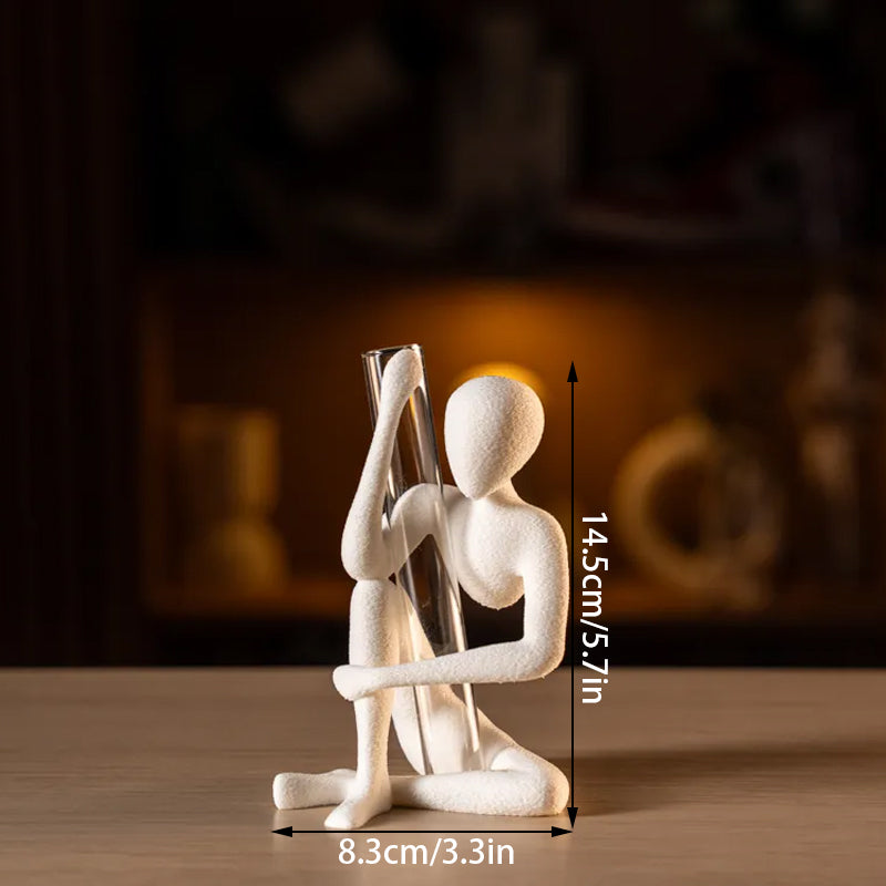 This "Blooming" vase stand adds a touch of nature to your space. White, single piece.