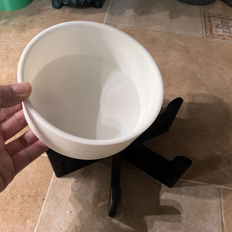 Elevator Pet Bowl, Neck Support Food Bowl, Easy to Clean (Elevator Cat Bowl), Black and White