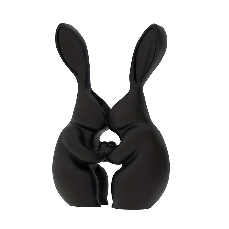 3D printed Easter bunny vase, ceramic-look plastic vase.black.