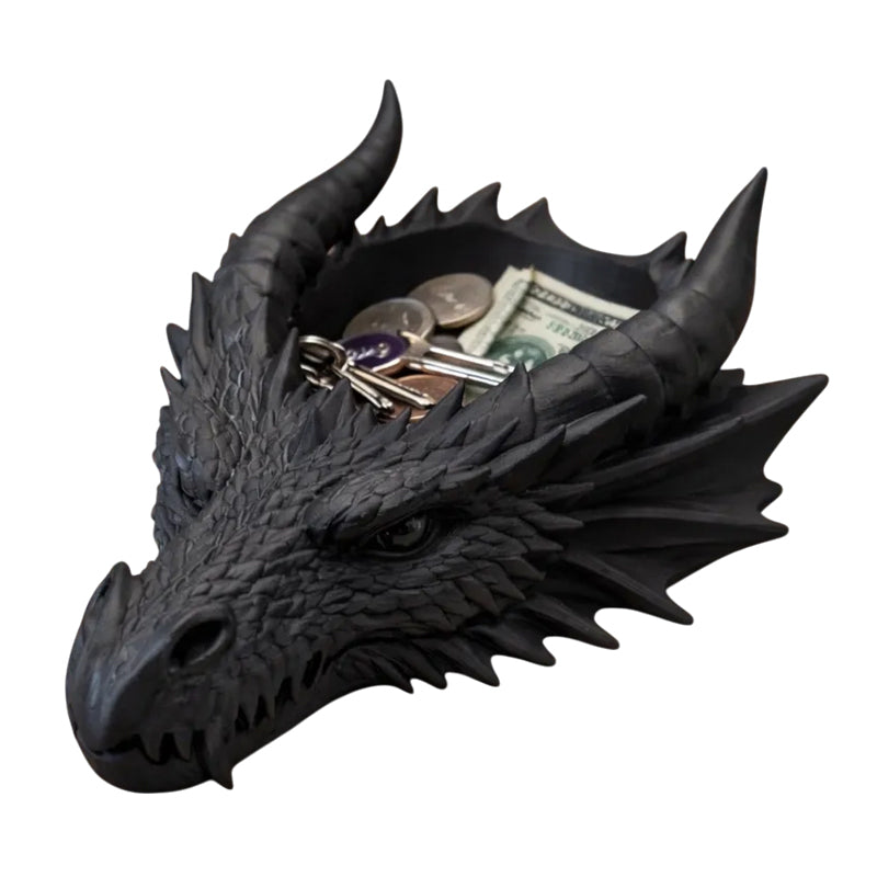 3D printed faucet-shaped storage tray, desktop and entryway organizer, suitable for desks, bedside tables, and entryways. Black.