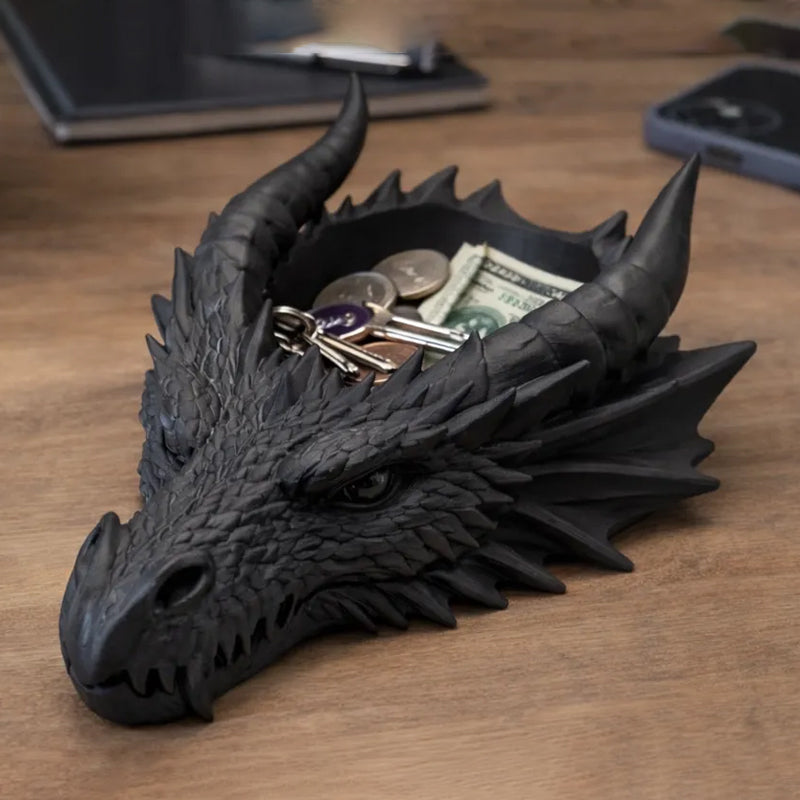 3D printed faucet-shaped storage tray, desktop and entryway organizer, suitable for desks, bedside tables, and entryways. Black.