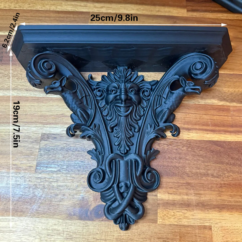 3D-printed Gothic wall shelf brackets add a touch of classic Gothic elegance to your interior. Black