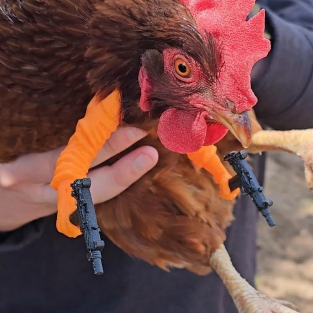 Chicken arms with Guns,Fun, Durable, Rooster Pistol Party, Perfect for Parties, Photoshoots and Pranks Costumes for Chickens to wear(orange)