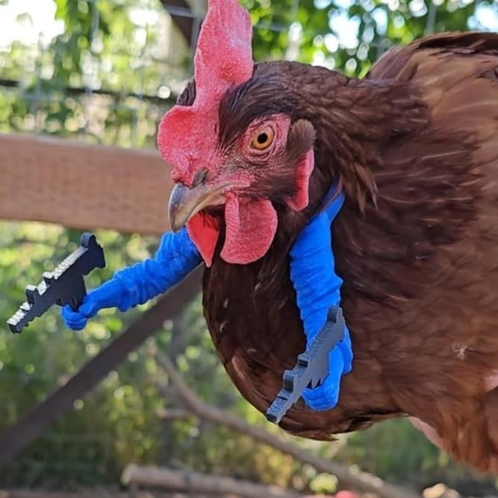 Chicken arms with Guns,Fun, Durable, Rooster Pistol Party, Perfect for Parties, Photoshoots and Pranks Costumes for Chickens to wear(orange)