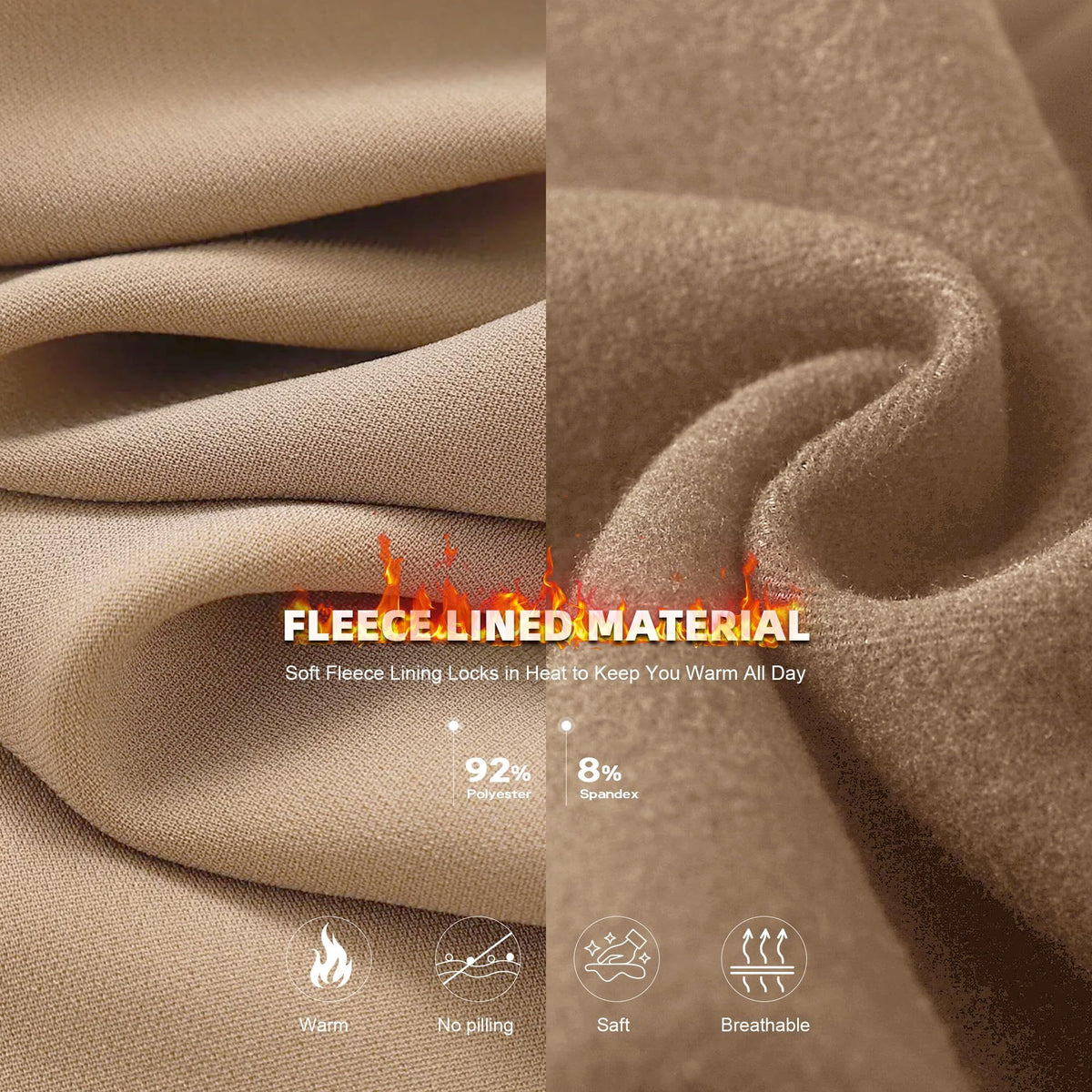 Women Lyocell High Waist Thermal Long Johns, Fleece Lined Slim Fit Base Layer Pants, Stretchy Warm Inner Thermal Leggings for Autumn Winter
