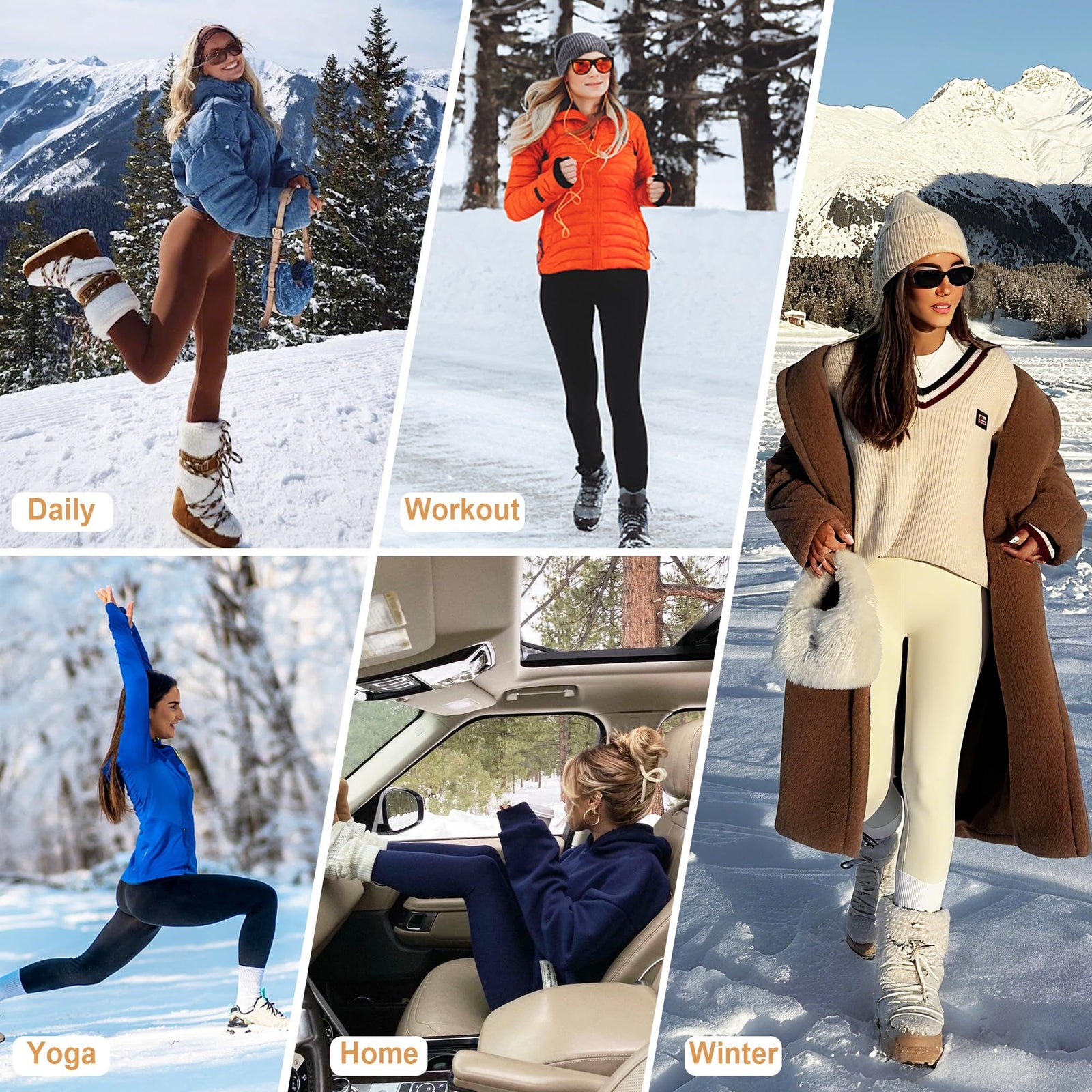 Women Lyocell High Waist Thermal Long Johns, Fleece Lined Slim Fit Base Layer Pants, Stretchy Warm Inner Thermal Leggings for Autumn Winter
