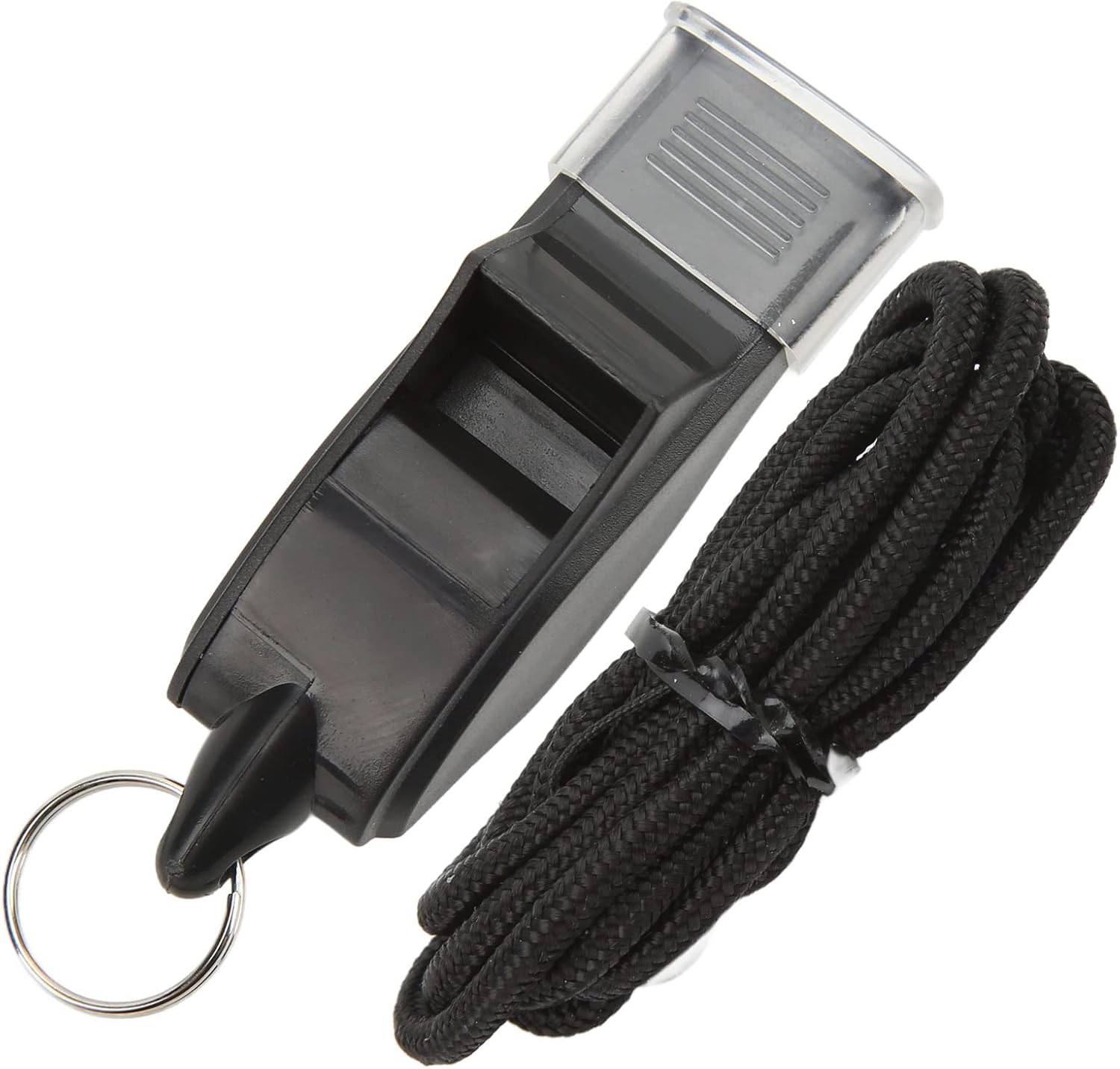 100 Pack Pea-less Plastic Whistles with Lanyards, Loud Crisp Sound Sports Whistle for Coaches, Referees & Officials, Durable Lightweight Outdoor Training Equipment