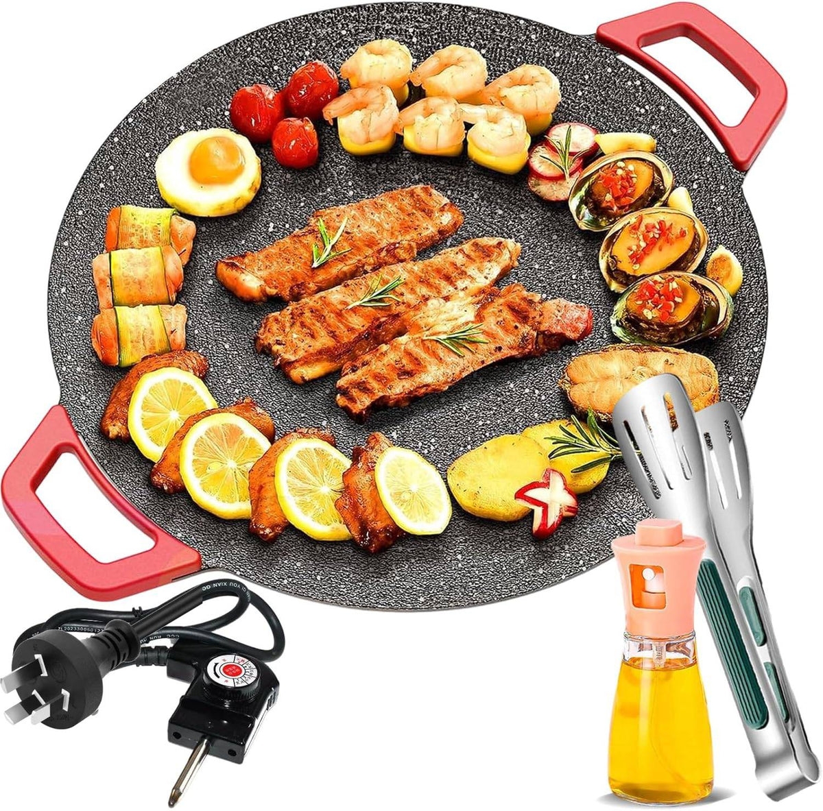 Smokeless Indoor Electric Grill & Nonstick Griddle – Compact, Fast-Heating Tabletop Grill for Steaks, Burgers, Pancakes, BBQ, and Everyday Indoor Cooking