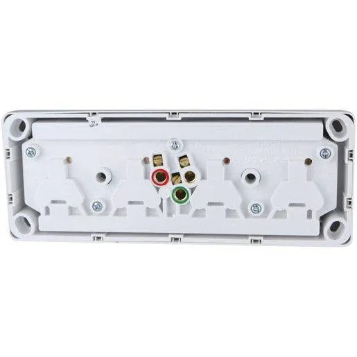Clipsal Power Point Flush Mount Standard 4 Gang 10A 250V 2 Pole Horizontal White | C2015D4WE