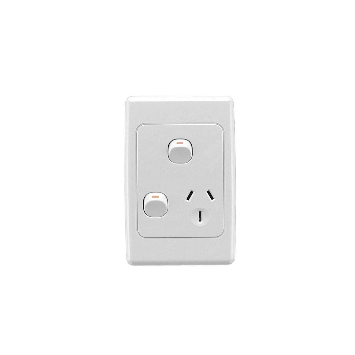 2000 Series 250V 10A Vertical Mount Single Switch Socket Outlet with Removable Extra Switch, White