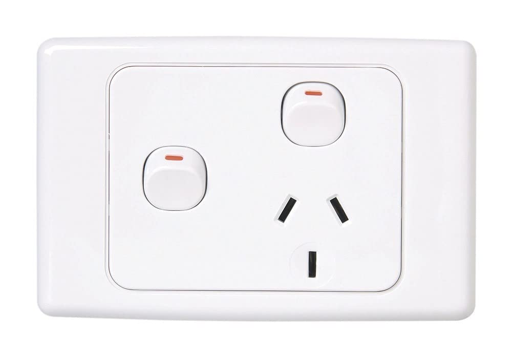 2000 Series 250V 10A Single Switch Socket Outlet with Removable Extra Switch