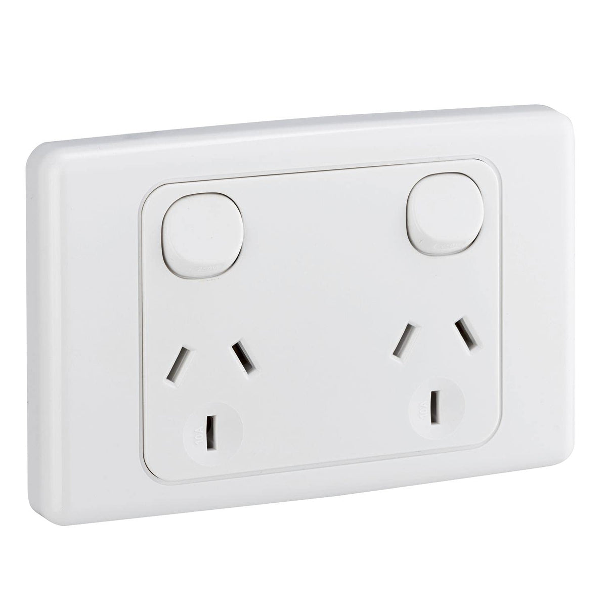 2000 Series 250V 10A 2 Pole Twin Switch Socket Outlet