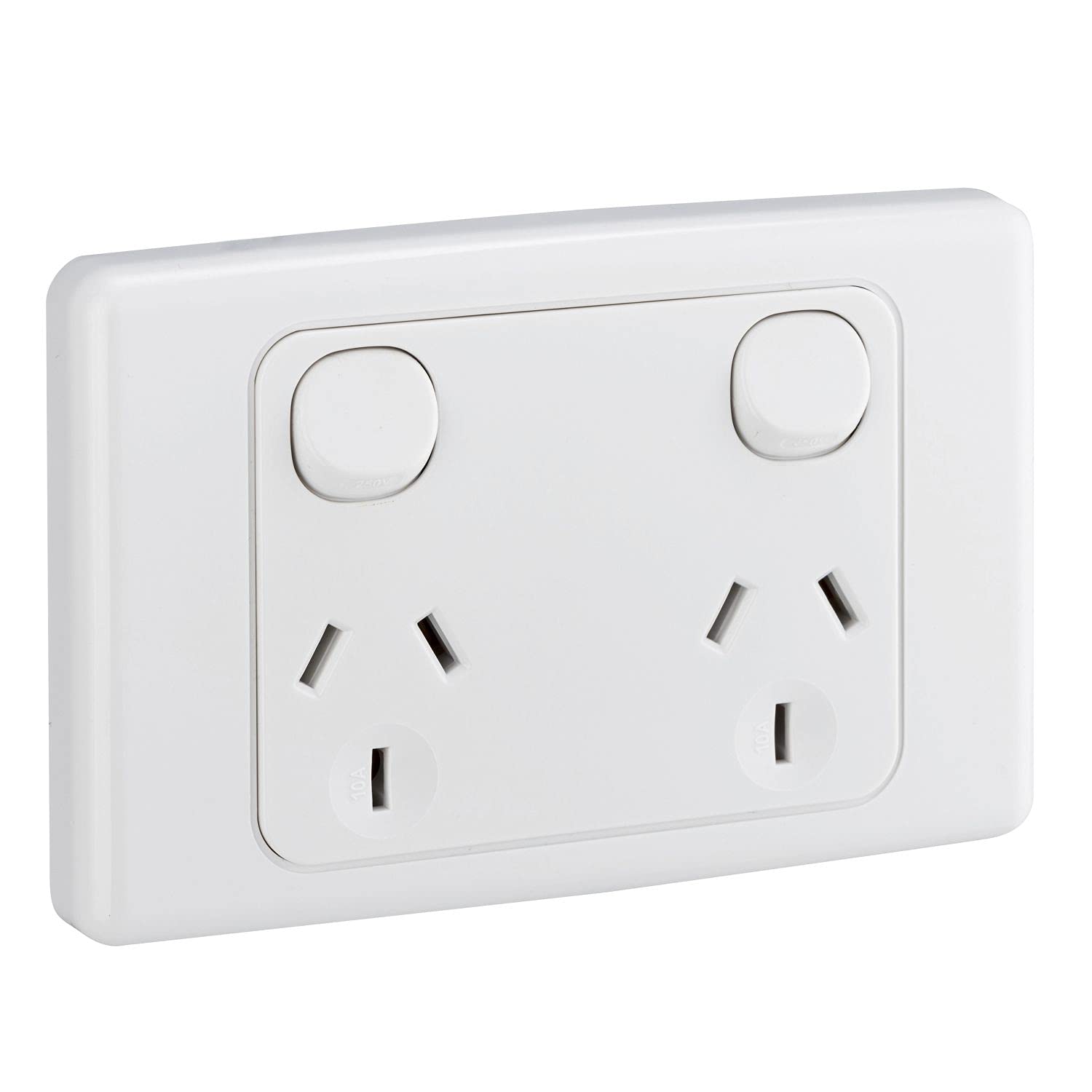 2000 Series 250V 10A 2 Pole Twin Switch Socket Outlet