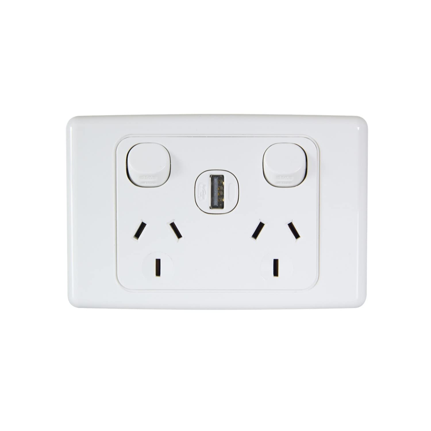 2000 Series Twin Power Outlet with Single USB Twin Socket