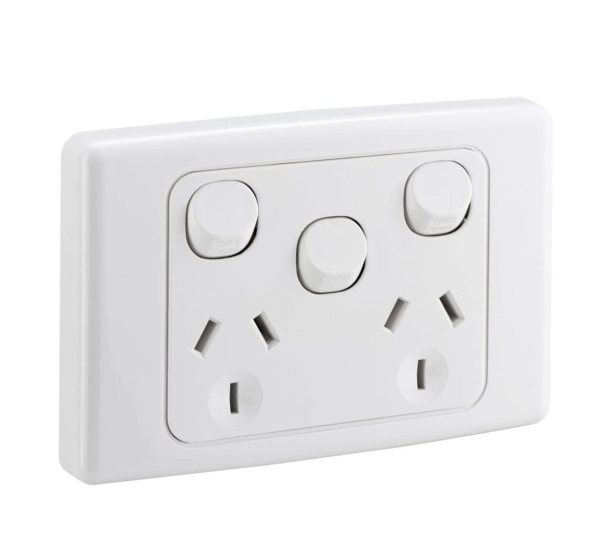 2000 Series 10A 250V Twin Switch Socket Outlet with Removable Extra Switch