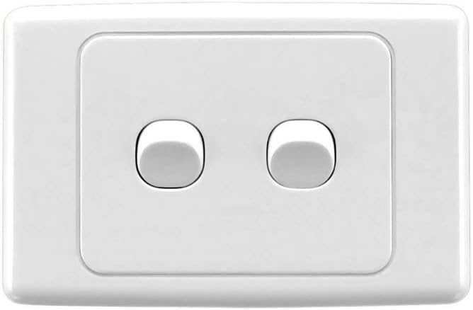 2000 Series 250V 10A Horizontal 2 Gang Flush Switch
