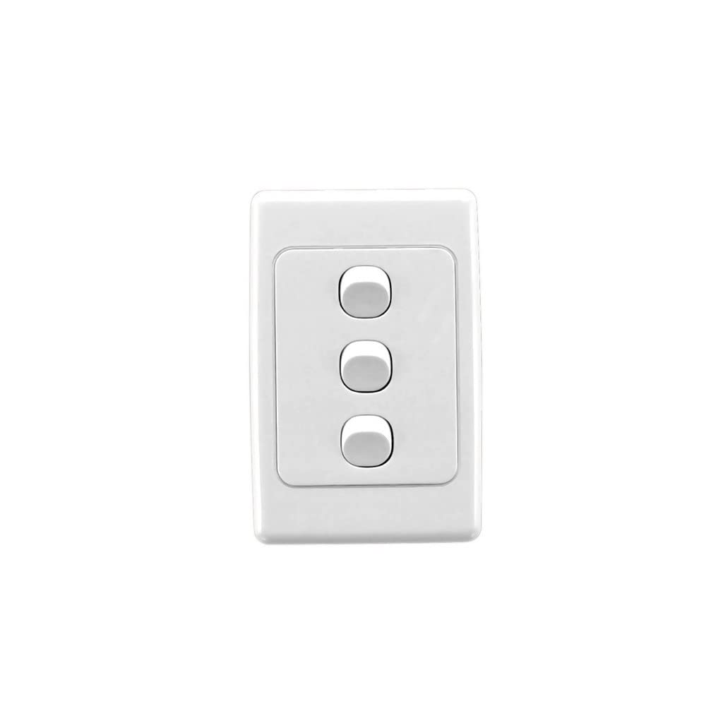 2000-2033VA-WE - Switch 3 Gang Vertical 10A 250V