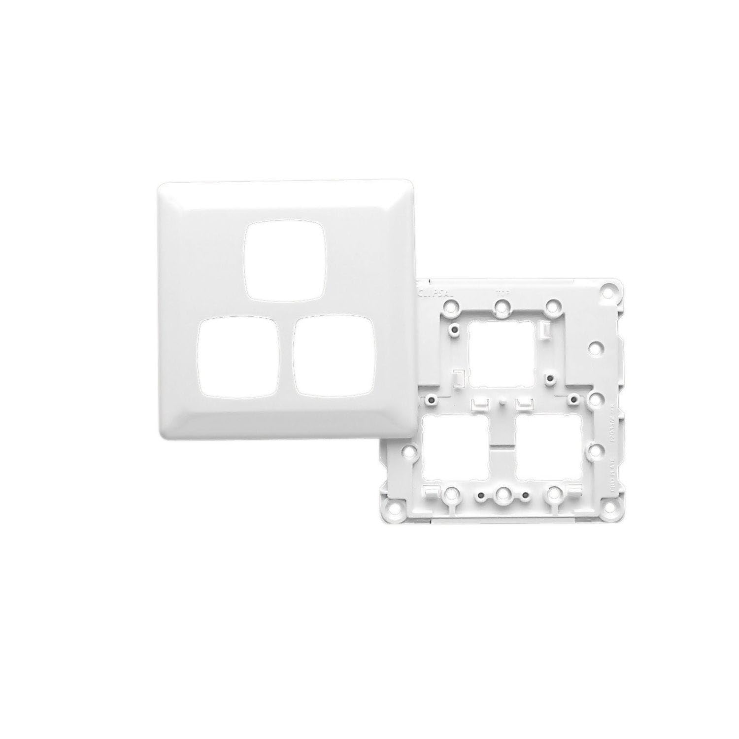 1 Gang Switch Grid Plate and Cover, 116 mm Length x 116 mm Width, Electric White