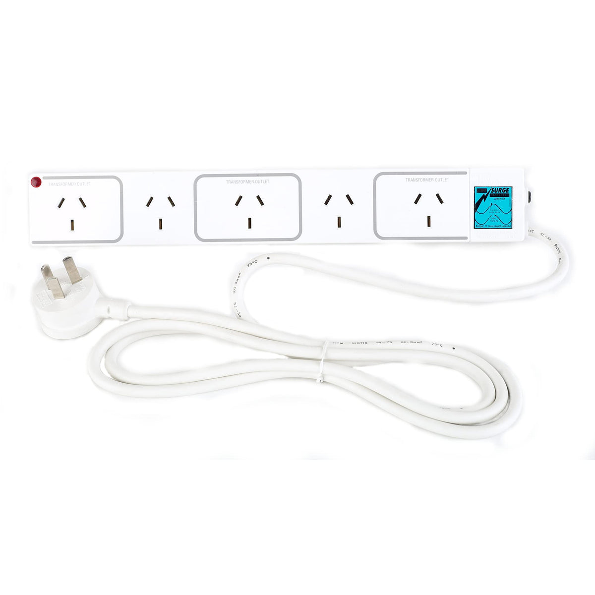 HPM 5 Outlet Surge Protected Powerboard